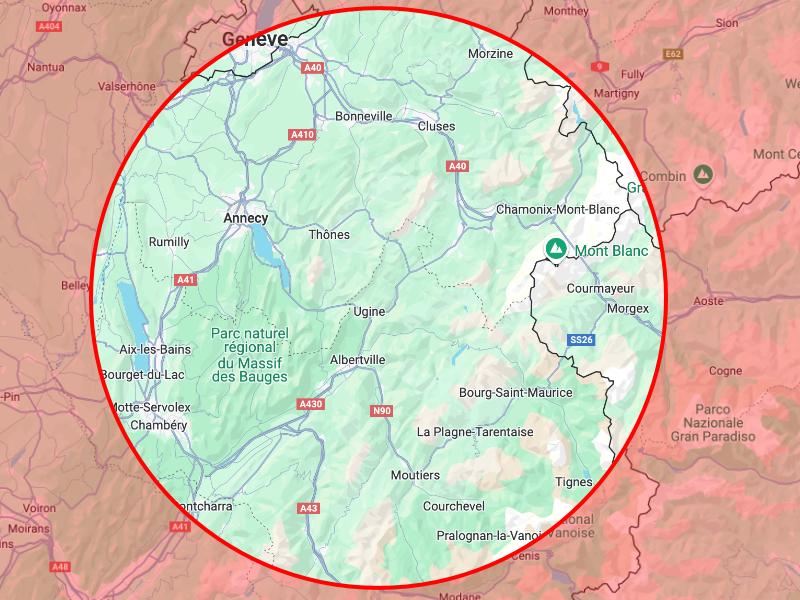 Carte du territoire dans lequel Locket Transport effectue s'est interventions