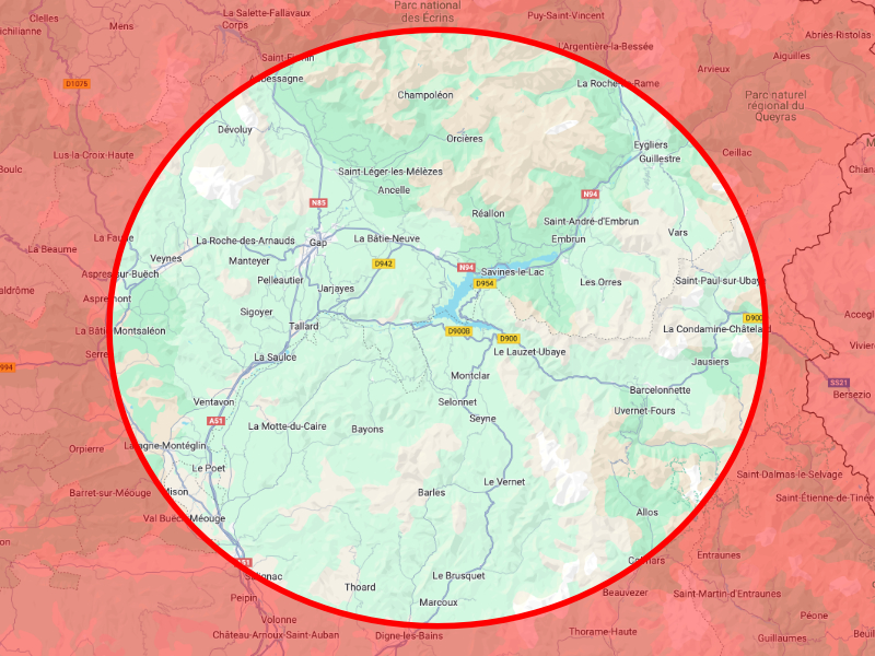 Carte géographique des ALpes